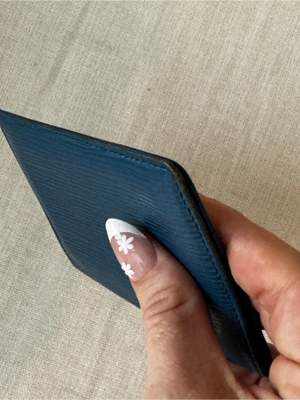 Louis Vuitton Vintage Blue Epi Leather Bifold ID Card Holder Wallet
